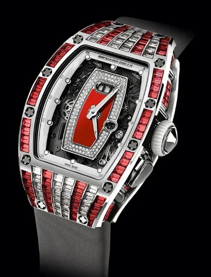Review Richard Mille Replica Watch RM 037 Automatic White Gold Red Diamond - Click Image to Close